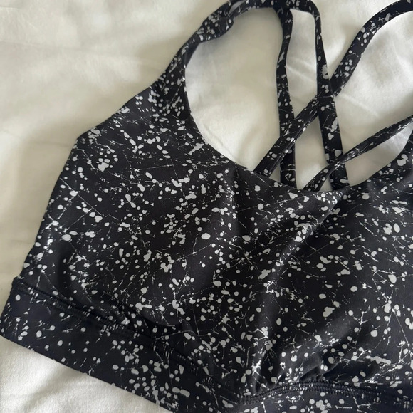 ๐๐ค Lululemon Energy Reflective Long Line Bra Crinkle Dust Alpine White Multi - Picture 2 of 11